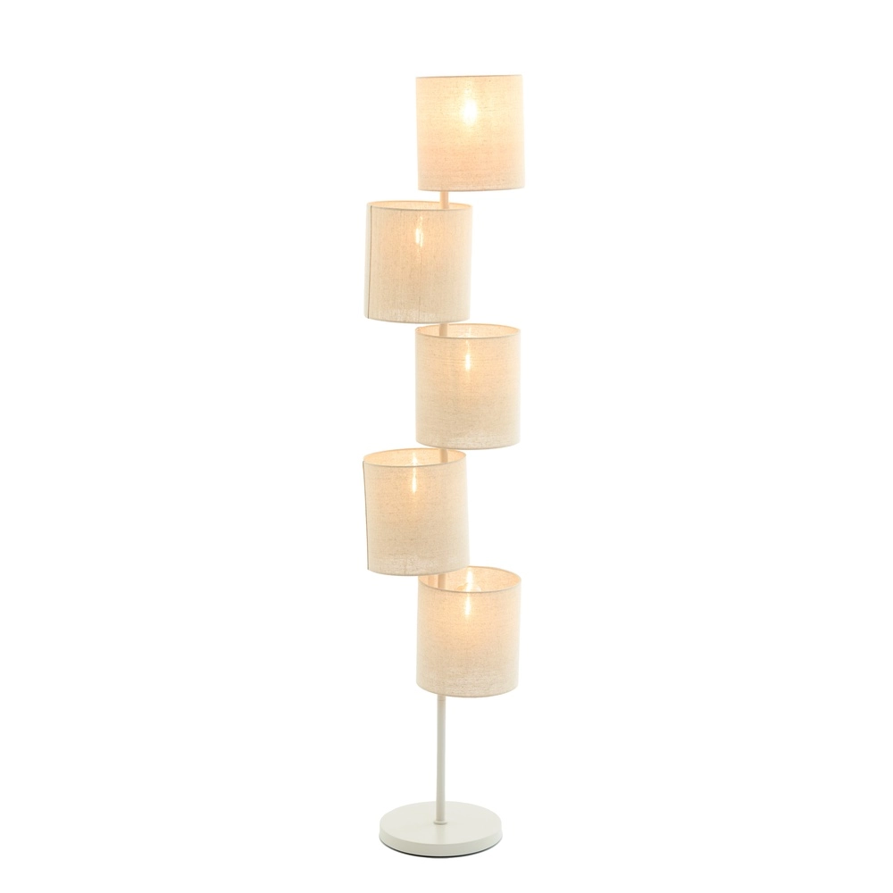Vloerlamp Benigno met 5 zand kappen Light & Living 8717807761325