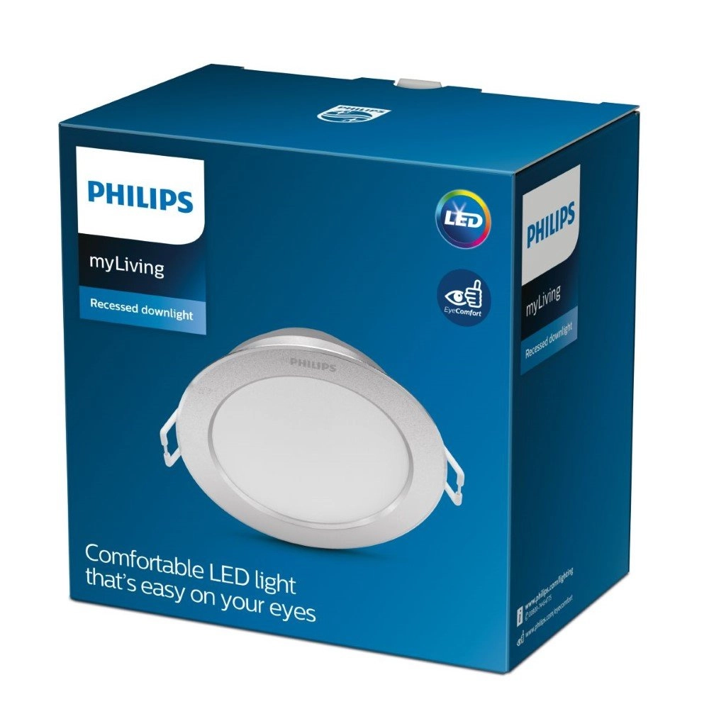 Led inbouwspot Diamond Ø 9,5cm metaalgrijs Philips 8718699778057
