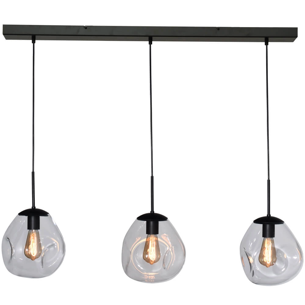 Glazen hanglamp Lava 3x helder glas Ø 24cm Glazen hanglamp Lava 3x helder glas Ø 24cm