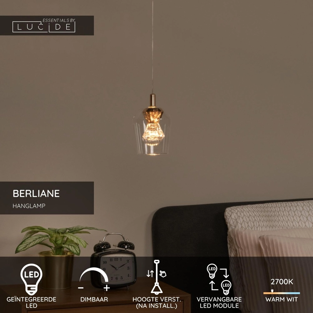 Unieke hanglamp Berliane enkel Lucide 5411212010995