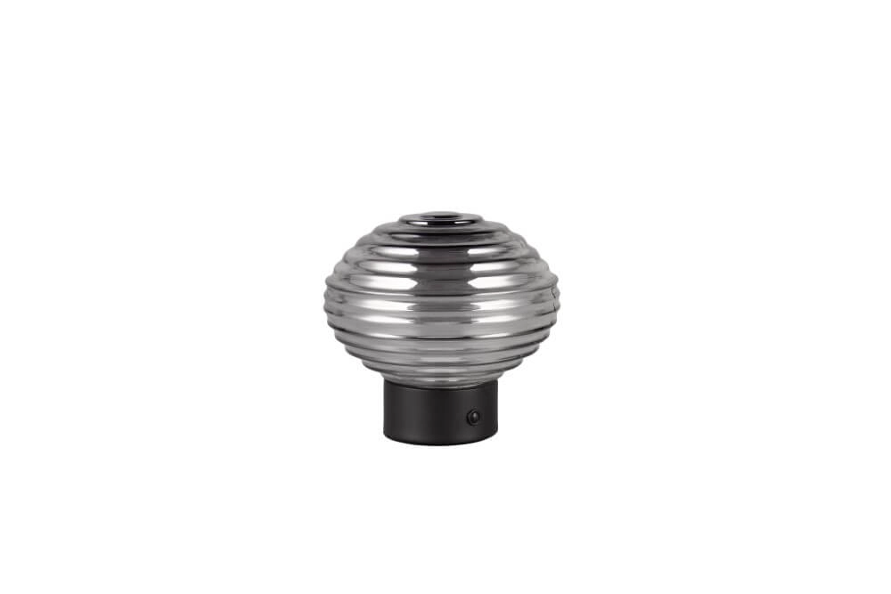 Oplaadbare tafellamp zwart Earl smoke glas Trio 4017807601916