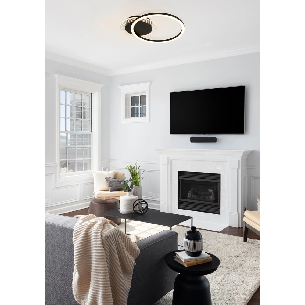 Plafondlamp Contour zwart enkel Searchlight 5053423298757