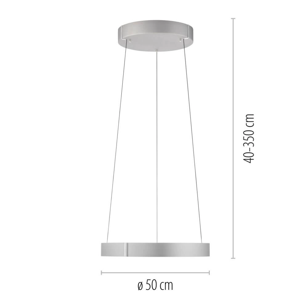 Ronde hanglamp Pure E-Clipse aluminium Ø 50cm Paul Neuhaus 4012248372333