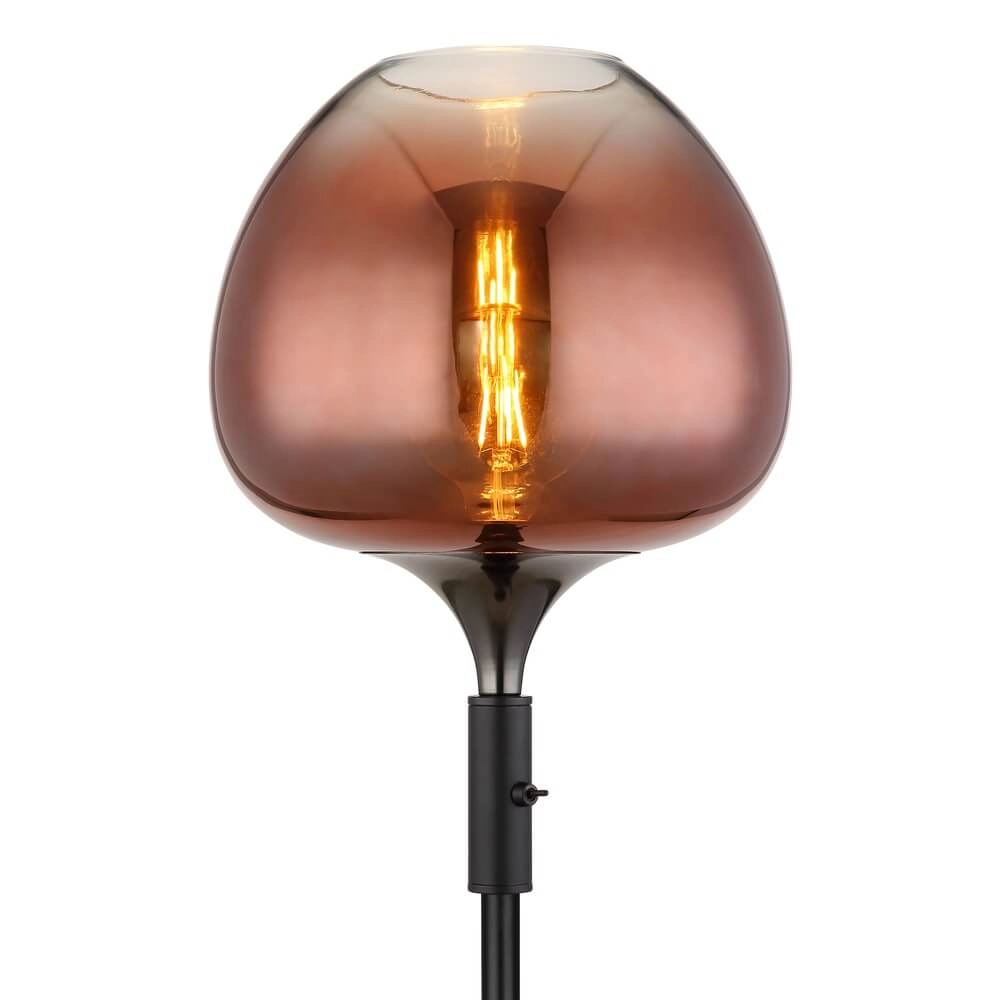 Zwarte vloerlamp Maxy met rood glas Ø 29cm Globo 9007371450992