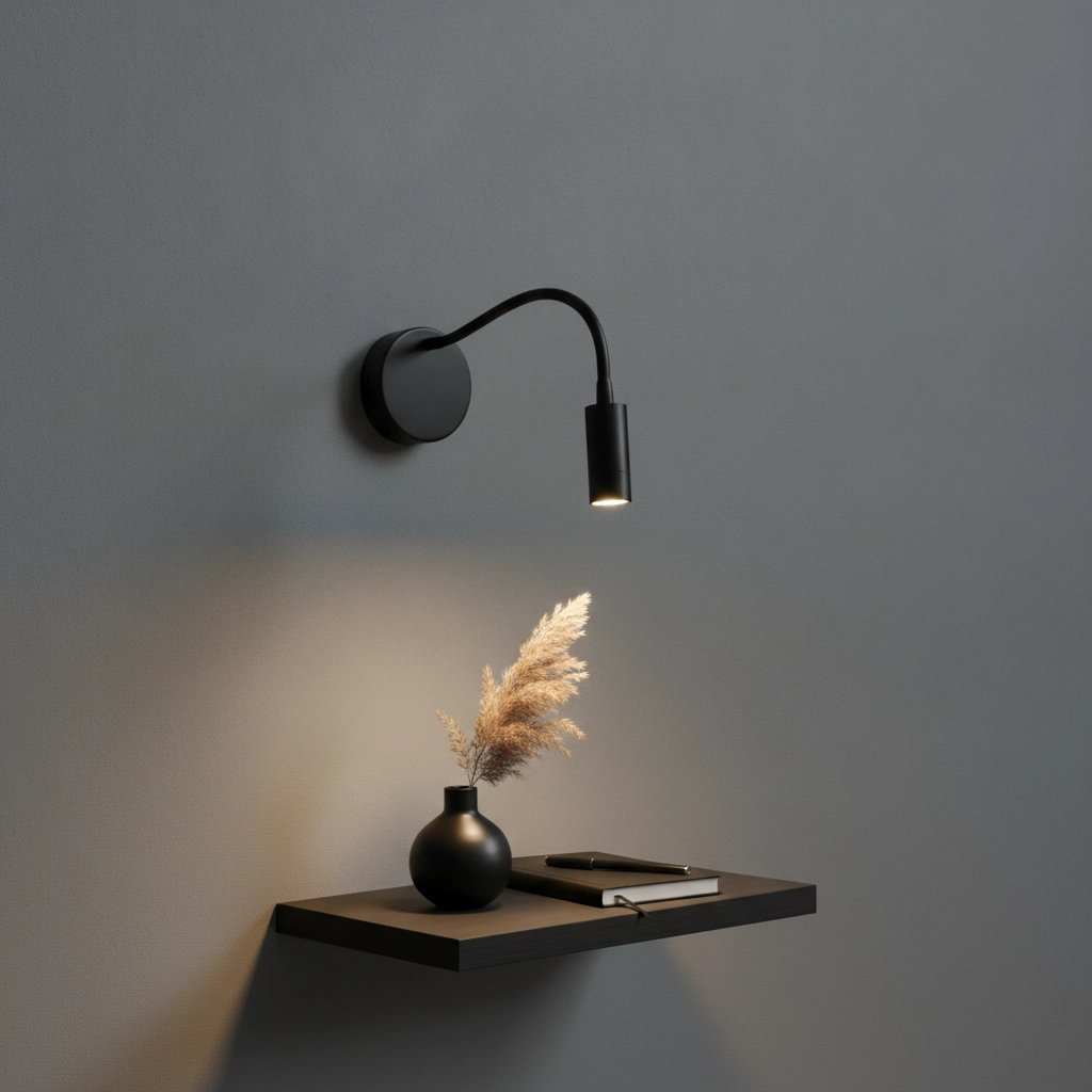 Bedlampje Flex zwart met usb aansluiting
