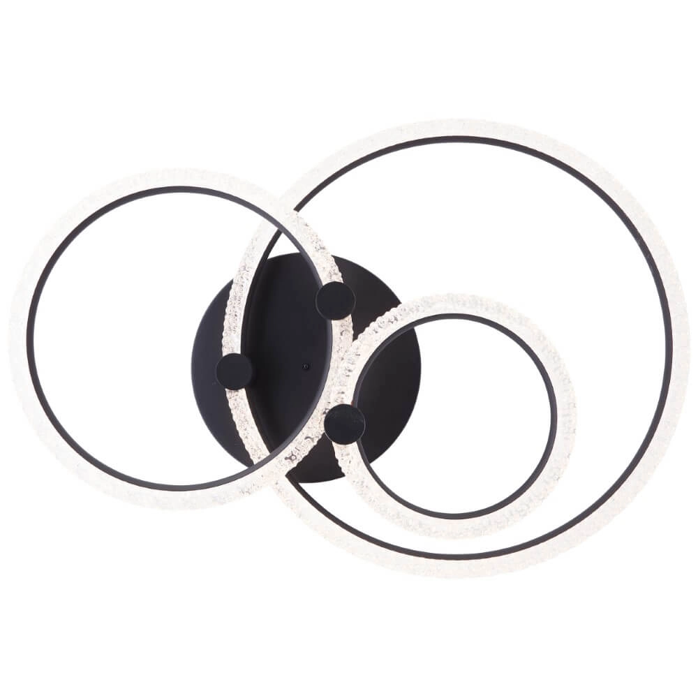 Ronde plafondlamp Aydin zwart Brilliant 4004353442087