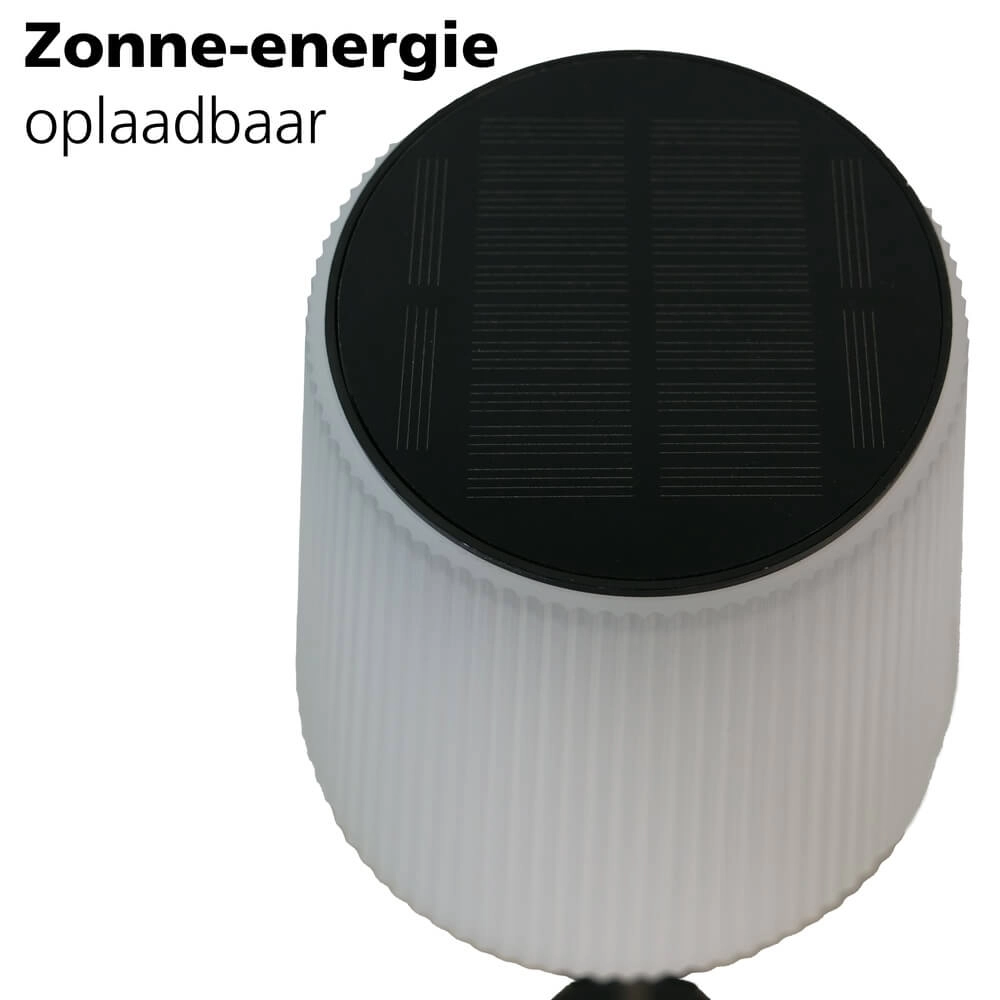 Terraslamp Scordiano zwart met wit solar Eglo 9008606355136