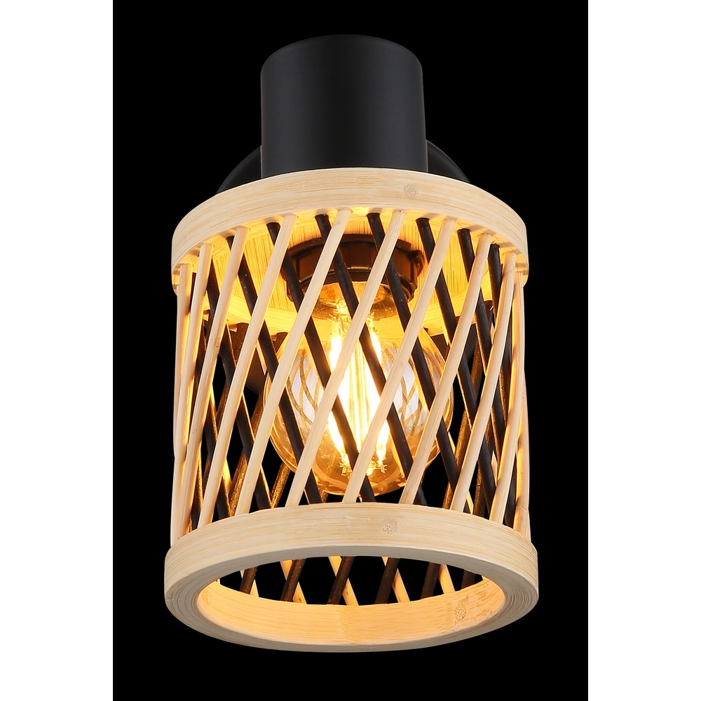 Wandlamp Mali zwart met kapje Globo 9007371528714