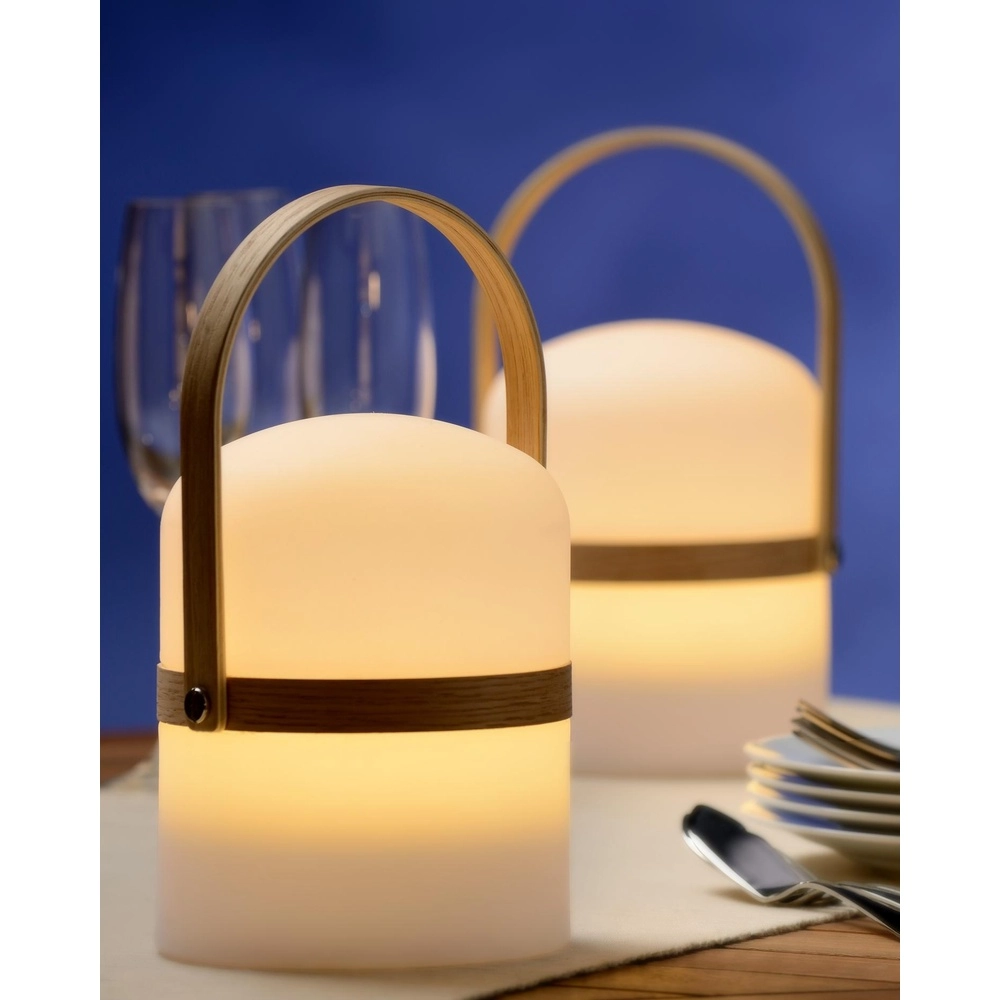Oplaadbare tafellamp Joe IP44 wit Lucide 5411212061201