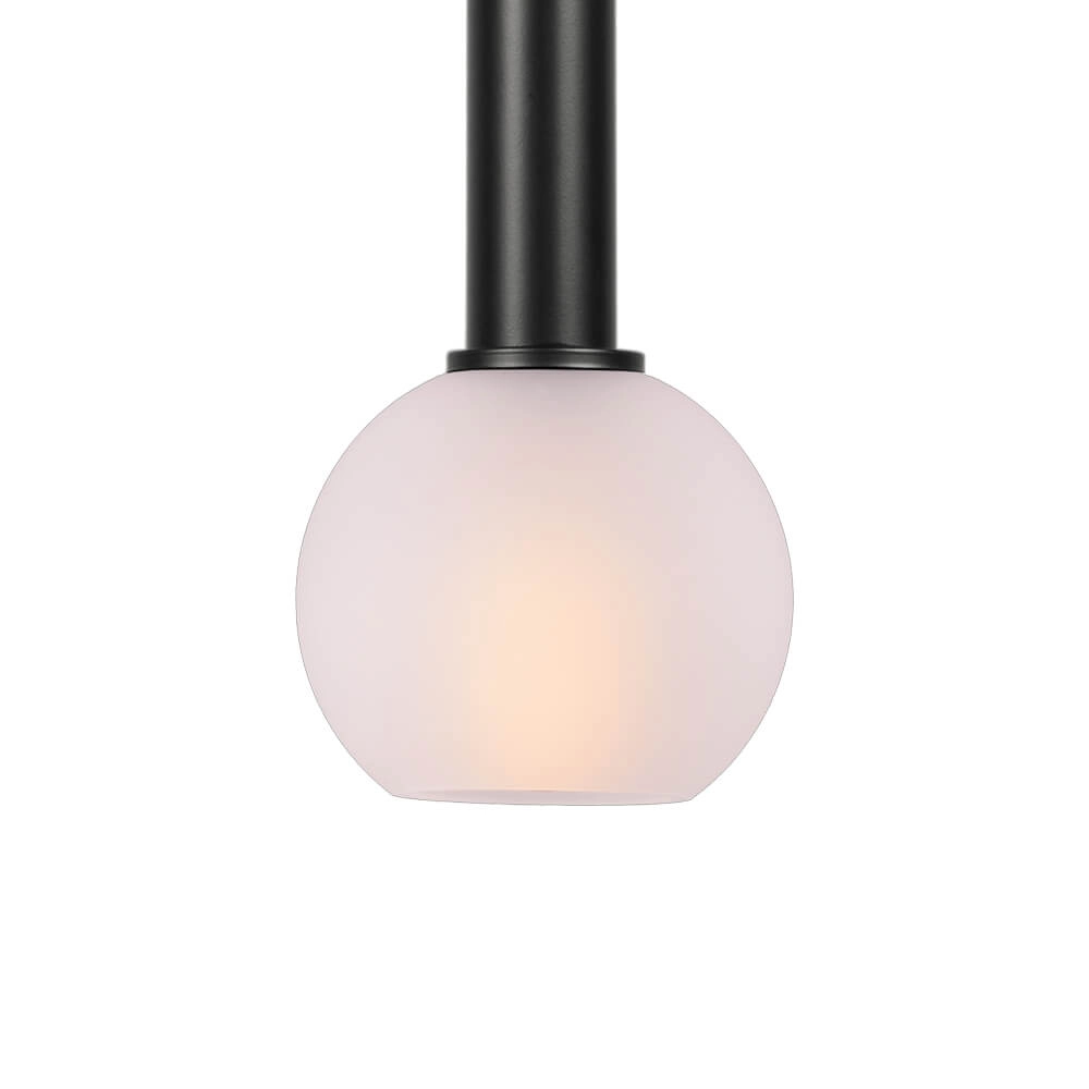 Hanglamp Ø 15cm Bella 2 Zwart met mat wit glas Masterlight 8718121334325