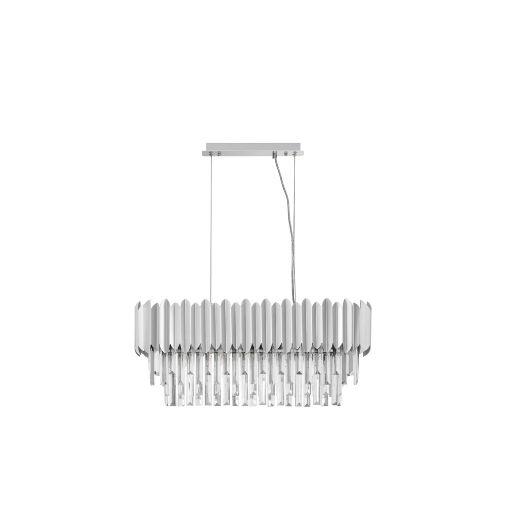 Hanglamp Magnolia langwerpig chroom en kristal Lyora 5212017434975