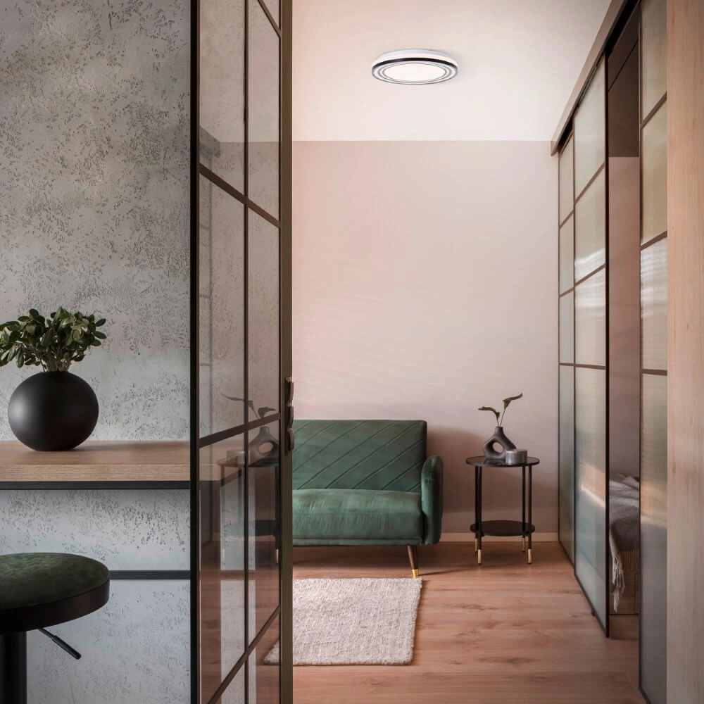 Zwart witte plafondlamp Kobana Ø 34cm Brilliant 4004353426537