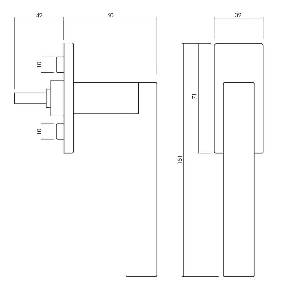 Design raamkruk Euclide Q chroom Olivari 8714186479698