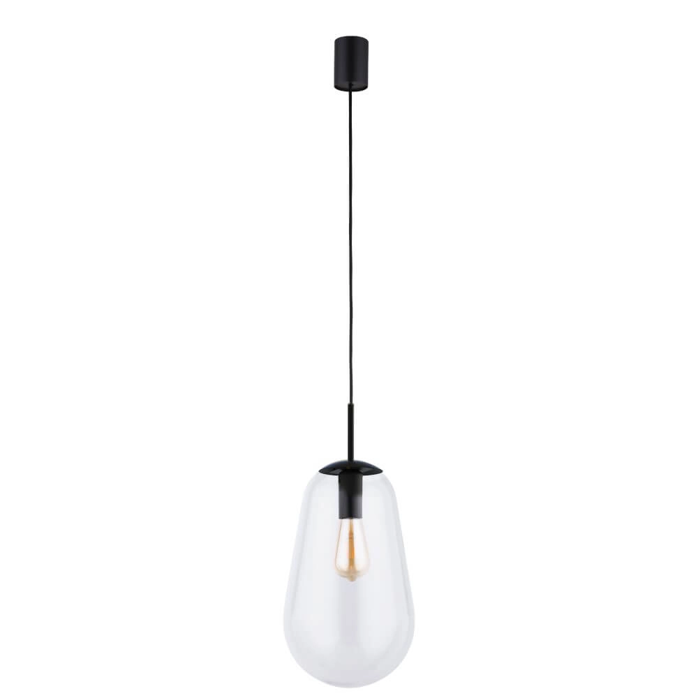 Ø 22cm hanglamp Pear Medium zwart met helder glas Lyora 5903139779890