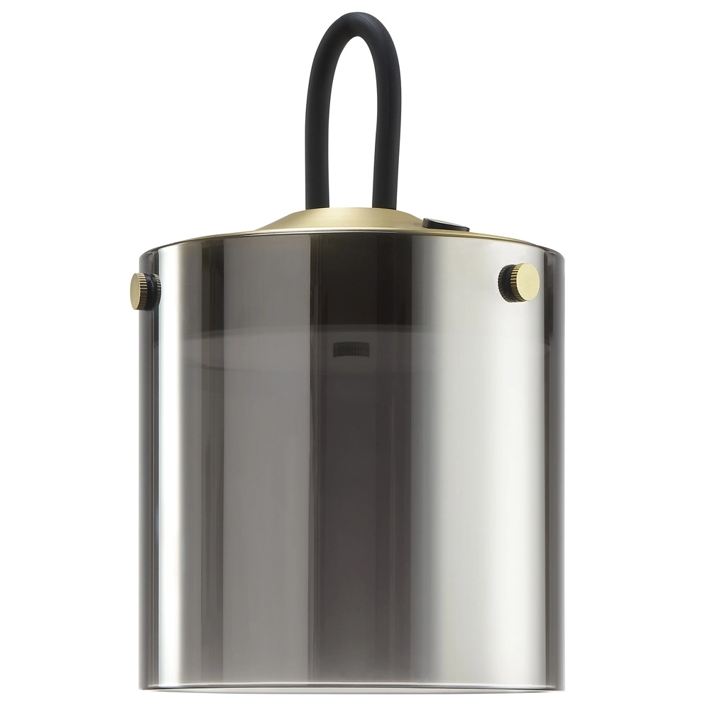 Tafellampje Lumeo messing met smoke glas Ø 13cm Brilliant 4004353463594