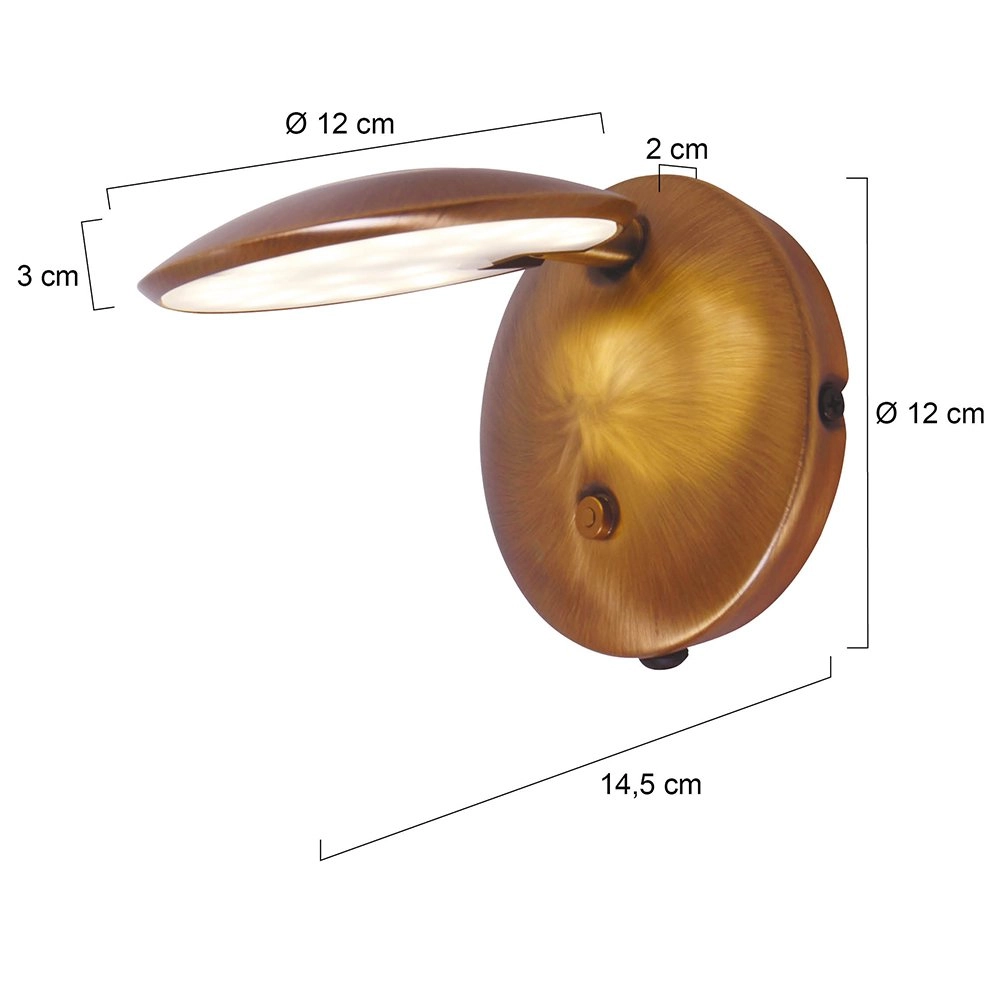 Wandspot Zenith 12cm bronsbruin Steinhauer 8712746116373