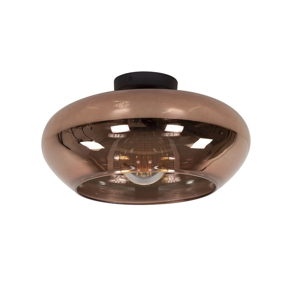 Glazen plafondlamp Elevate Ø 40cm - koper glas Lyora 8716803512085