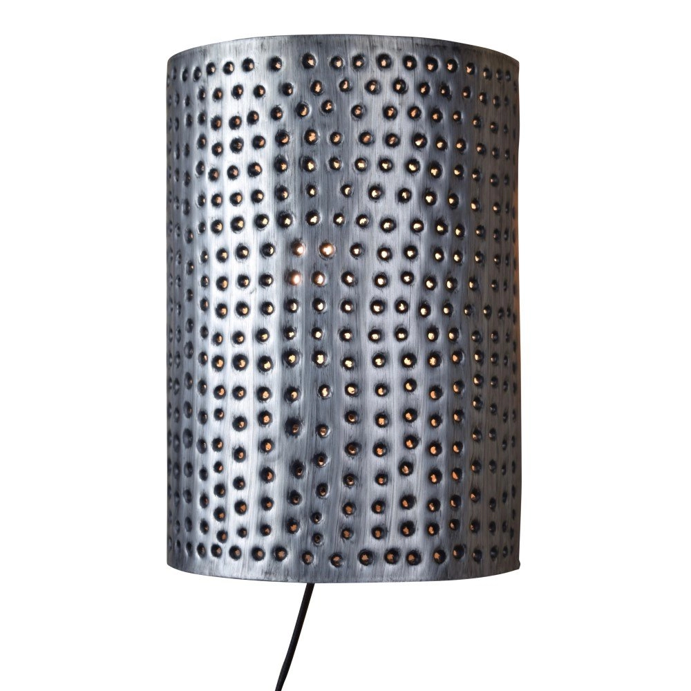 Stoere wandlamp Spike zinkgrijs