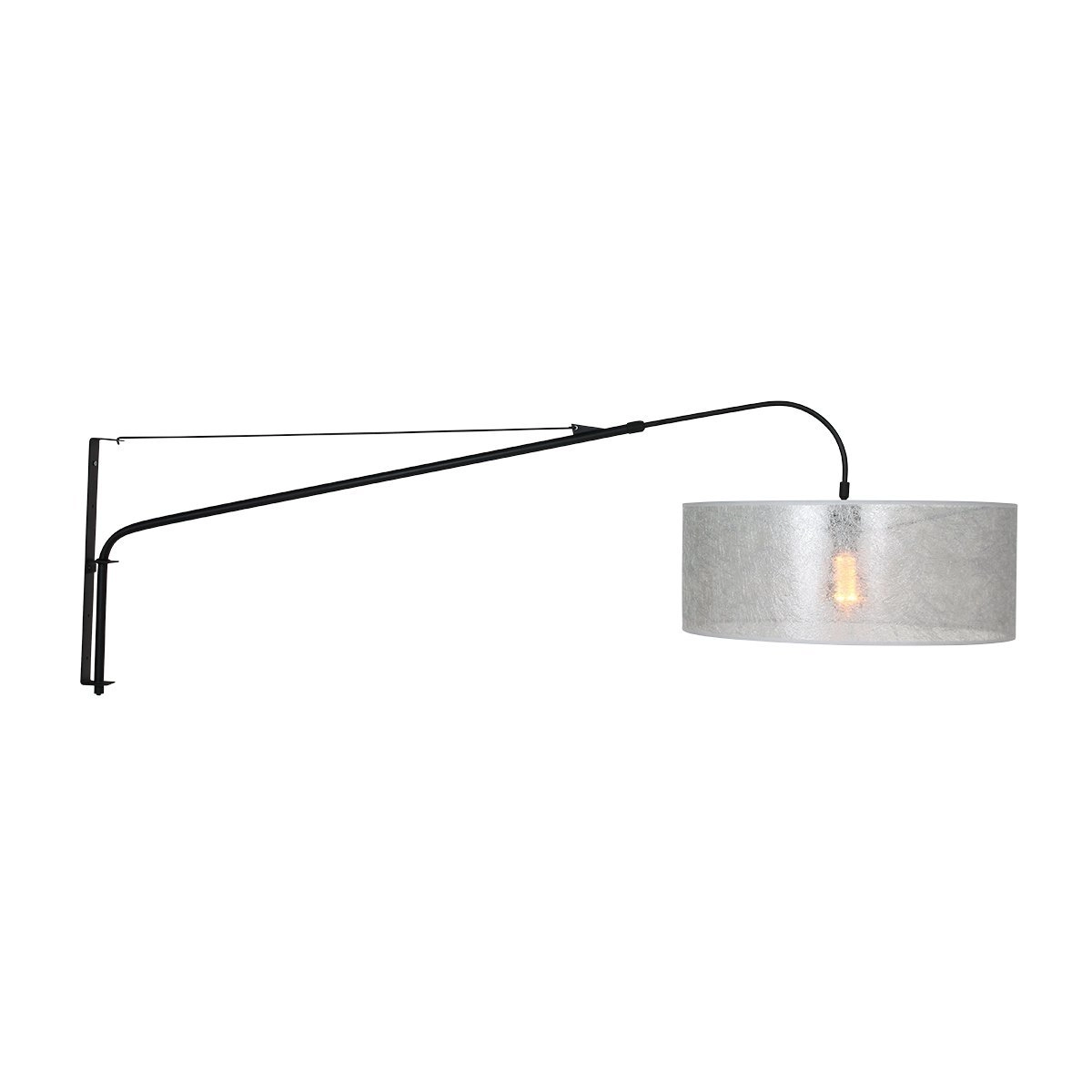 Wand Leeslamp Gramineus zwart met sizoflor lampenkap Wand Leeslamp Gramineus zwart met sizoflor lampenkap