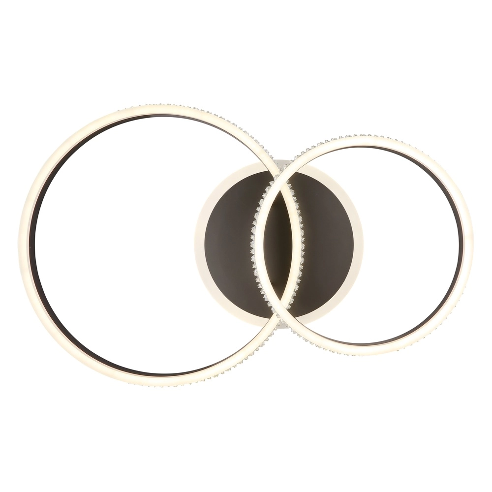 Design plafondlamp Grouni 2 ringen titanium geborsteld Globo 9007371452002