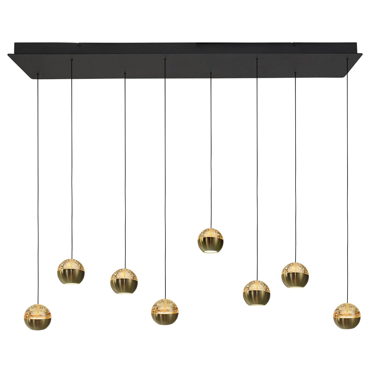 Eettafel hanglamp 115cm Belluno 8-lichts led - messing