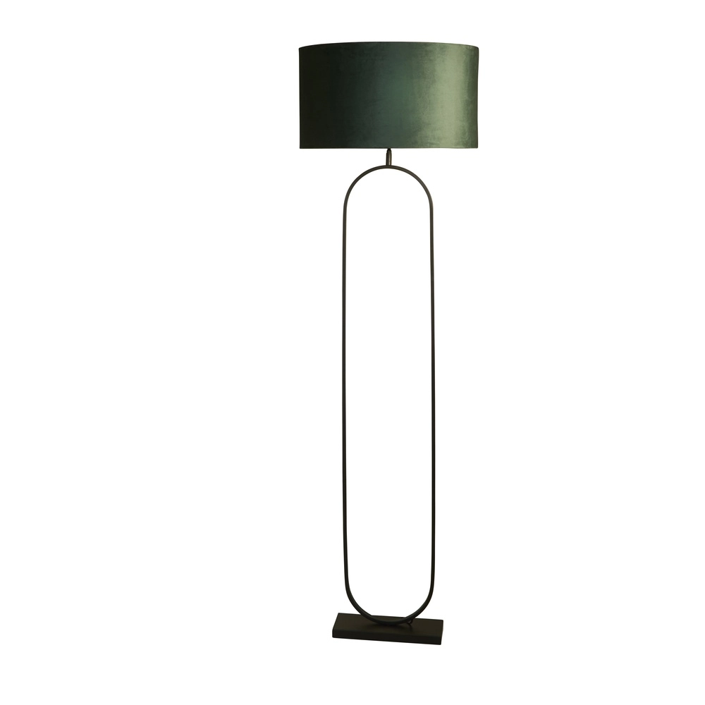 Vloerlamp Modish zwart met groene kap Vloerlamp Modish zwart met groene kap