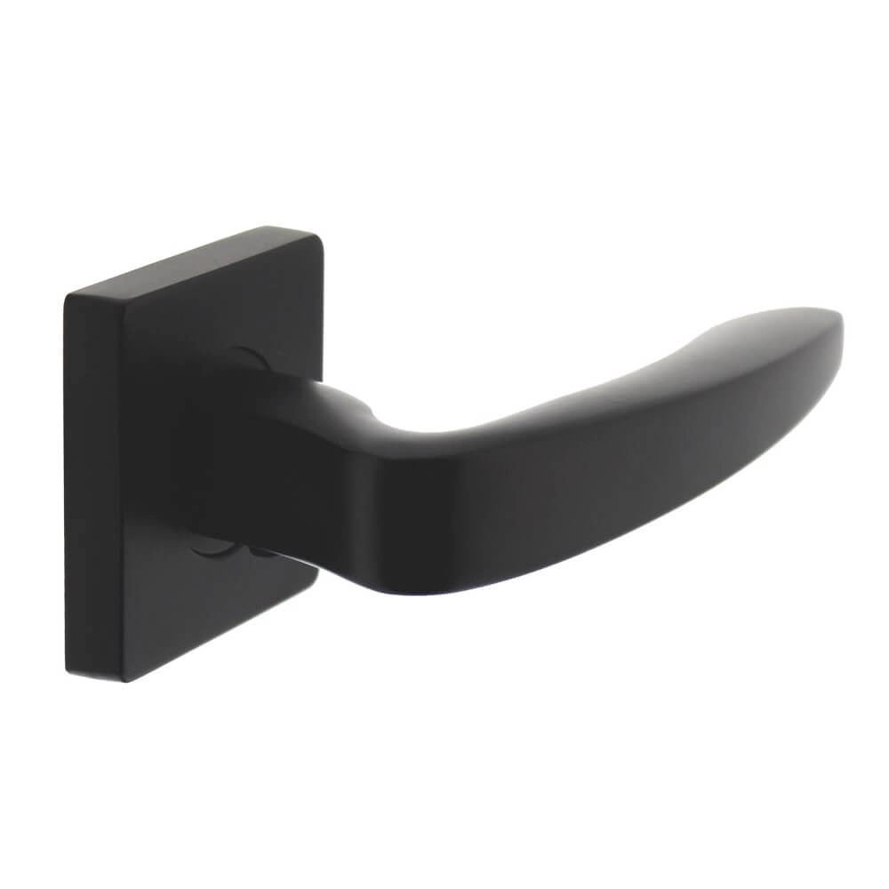 Deurklink Zeus vierkant rozet zwart Deurklink Zeus vierkant rozet zwart