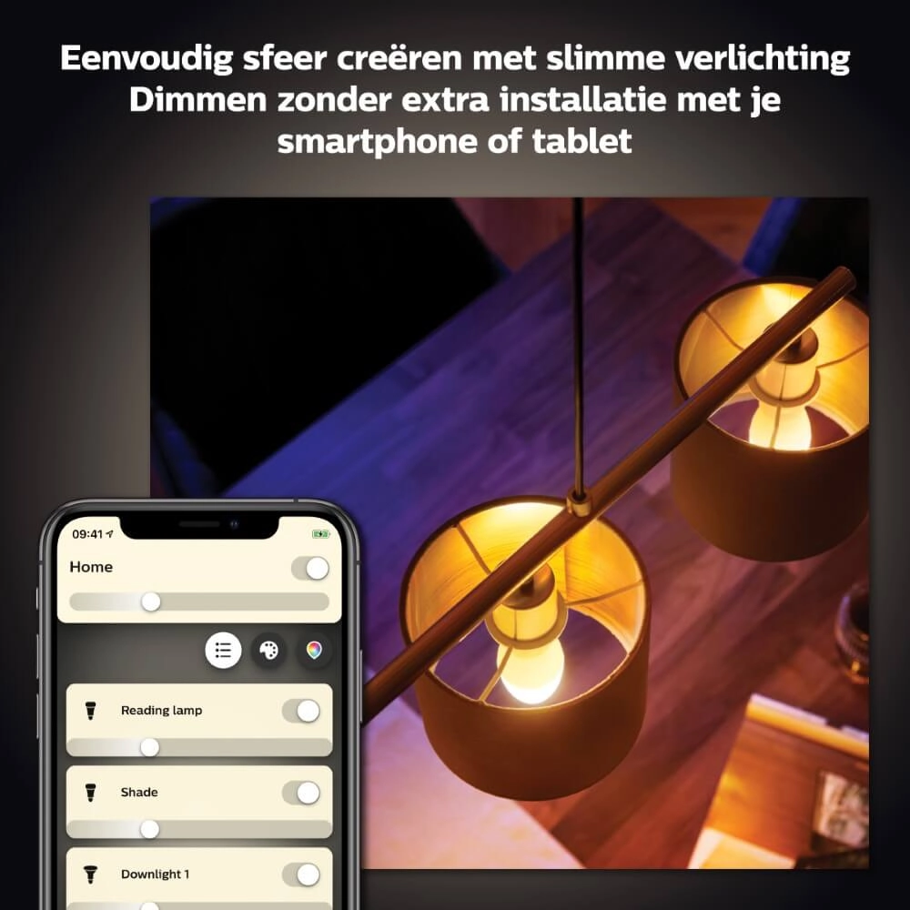 Lichtbron kaars Hue - E14 - 6W - White set van 2 Philips 8719514320628