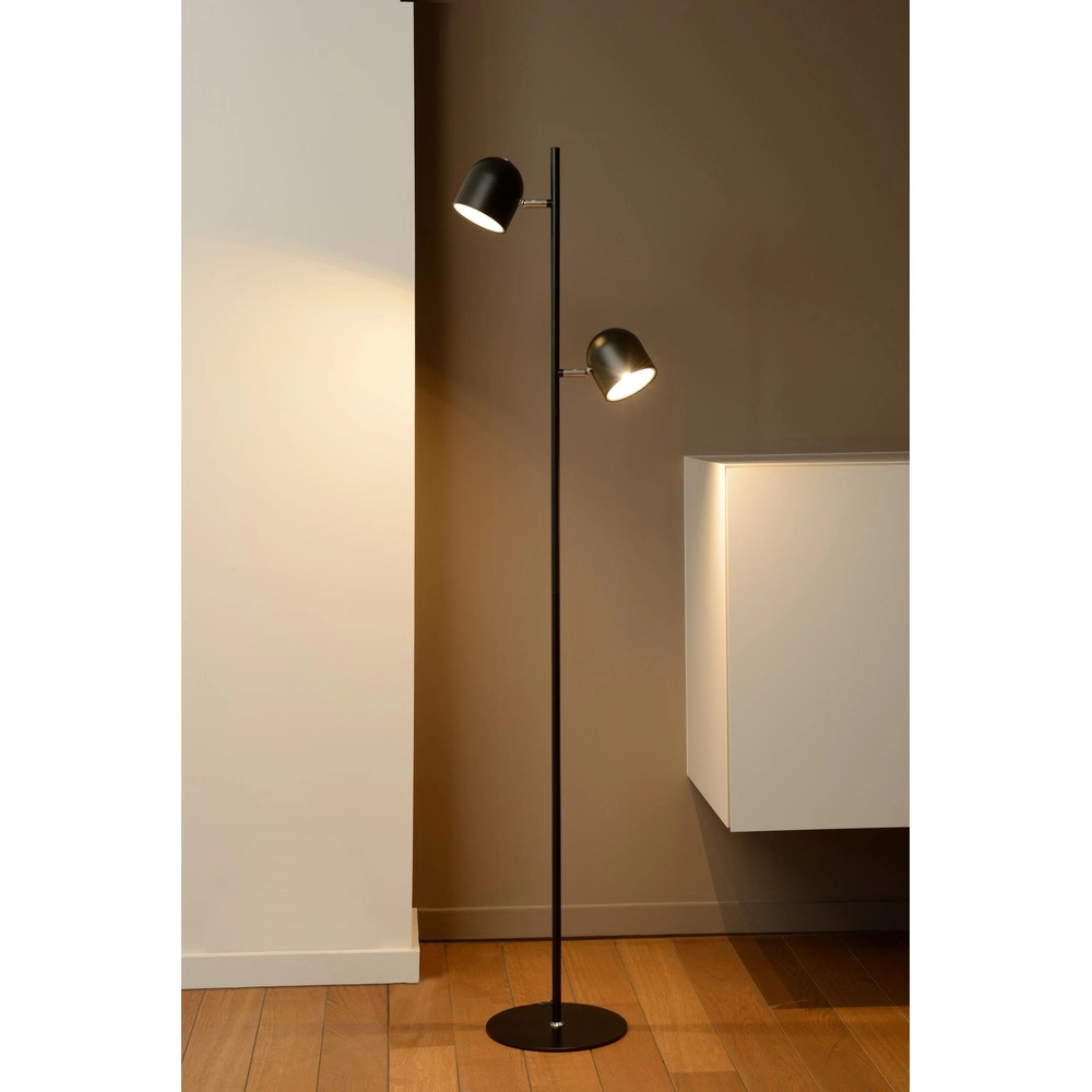 Vloerlamp Skanska 2-lichts zwart Lucide 5411212030481