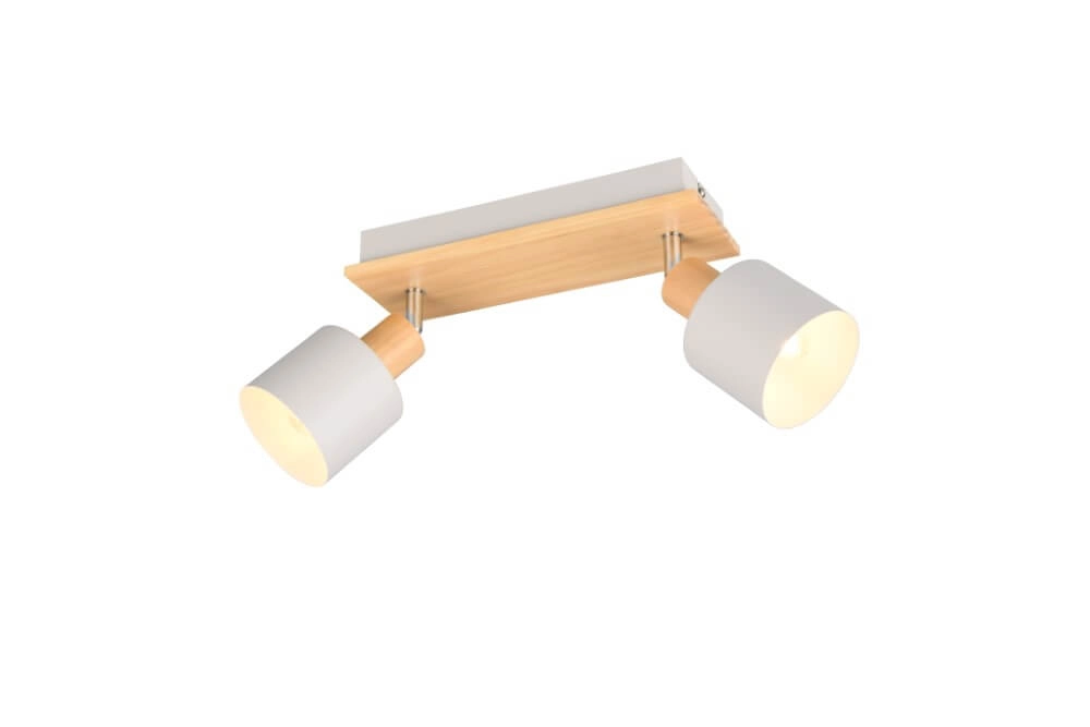 Dubbele plafondlamp Shanti met houtlook Dubbele plafondlamp Shanti met houtlook