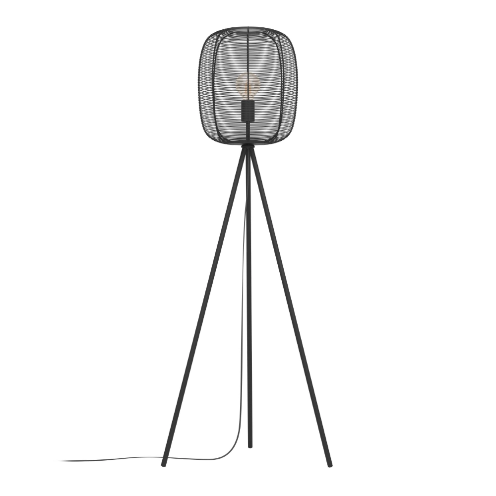 Zwarte tripod vloerlamp Rinroe Ø 32,5cm