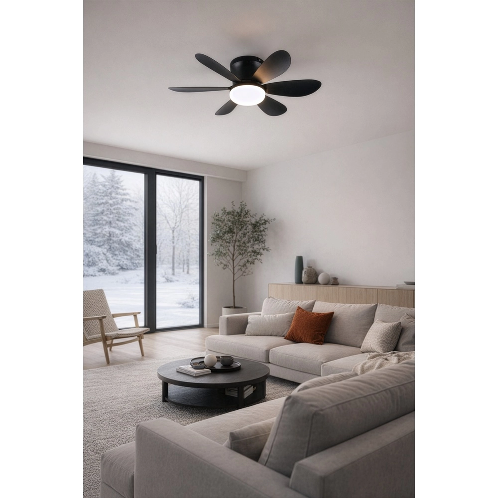 Zwarte ventilator Lund plafond Trio 4017807643732