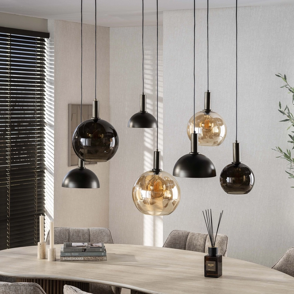 Hanglamp Cluster met gemixte kappen Lyora 8716803511750