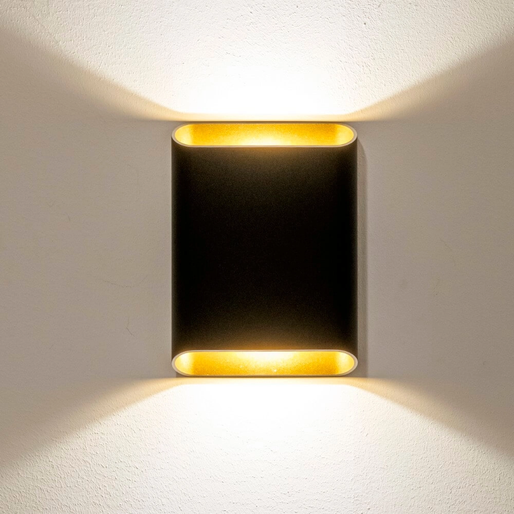 Wandlamp Diaz L Zwart met goud Artdelight 8720701100299