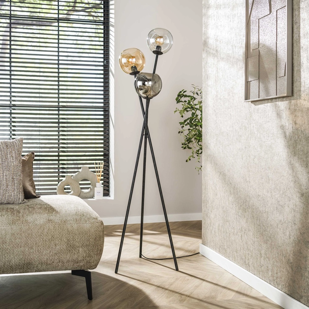 Tripod vloerlamp Multi 3x glas Lyora 8716803512269