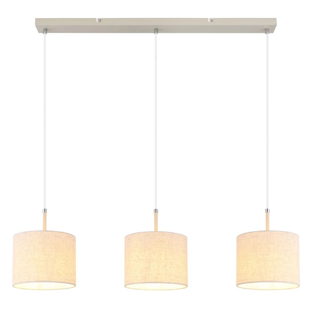 3-lichts hanglamp Deleon zand bruin recht Globo 9007371578900