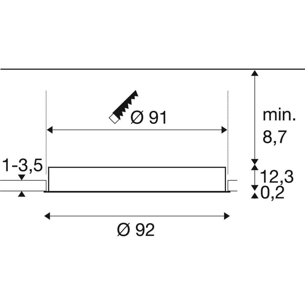 Inbouw plafondlamp Medo 90 wit Ø 90cm met frame SLV 4024163297646