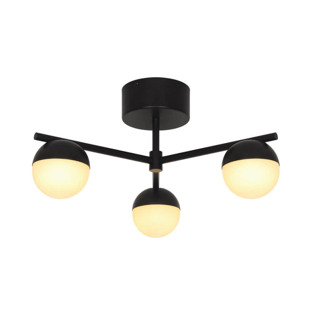 Zwarte plafondlamp Contina design 3-lichts