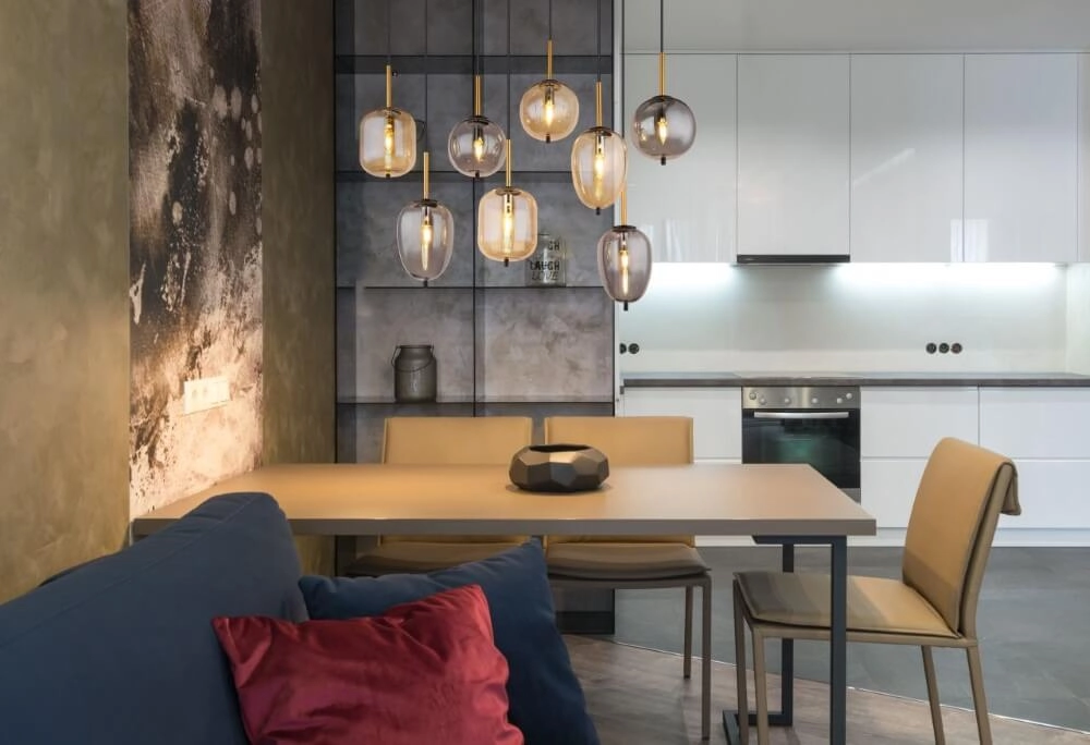 8-lichts hanglamp Blacky zwart Globo 9007371443703