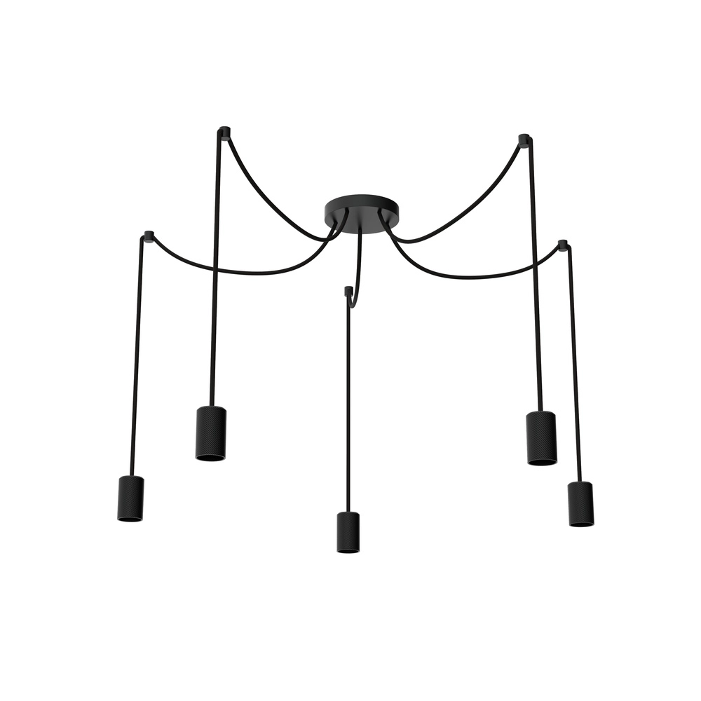 Hanglamp Spyder 5-lichts zwart