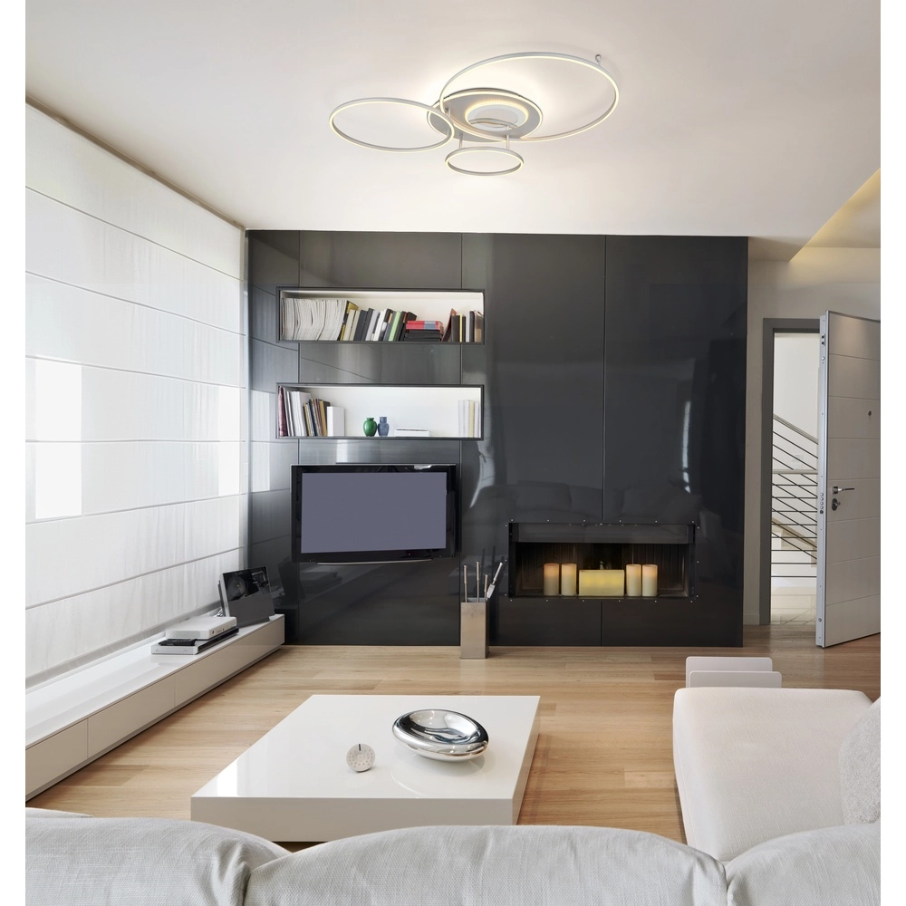 Moderne plafondlamp Johnson zilvergrijs Globo 9007371592548