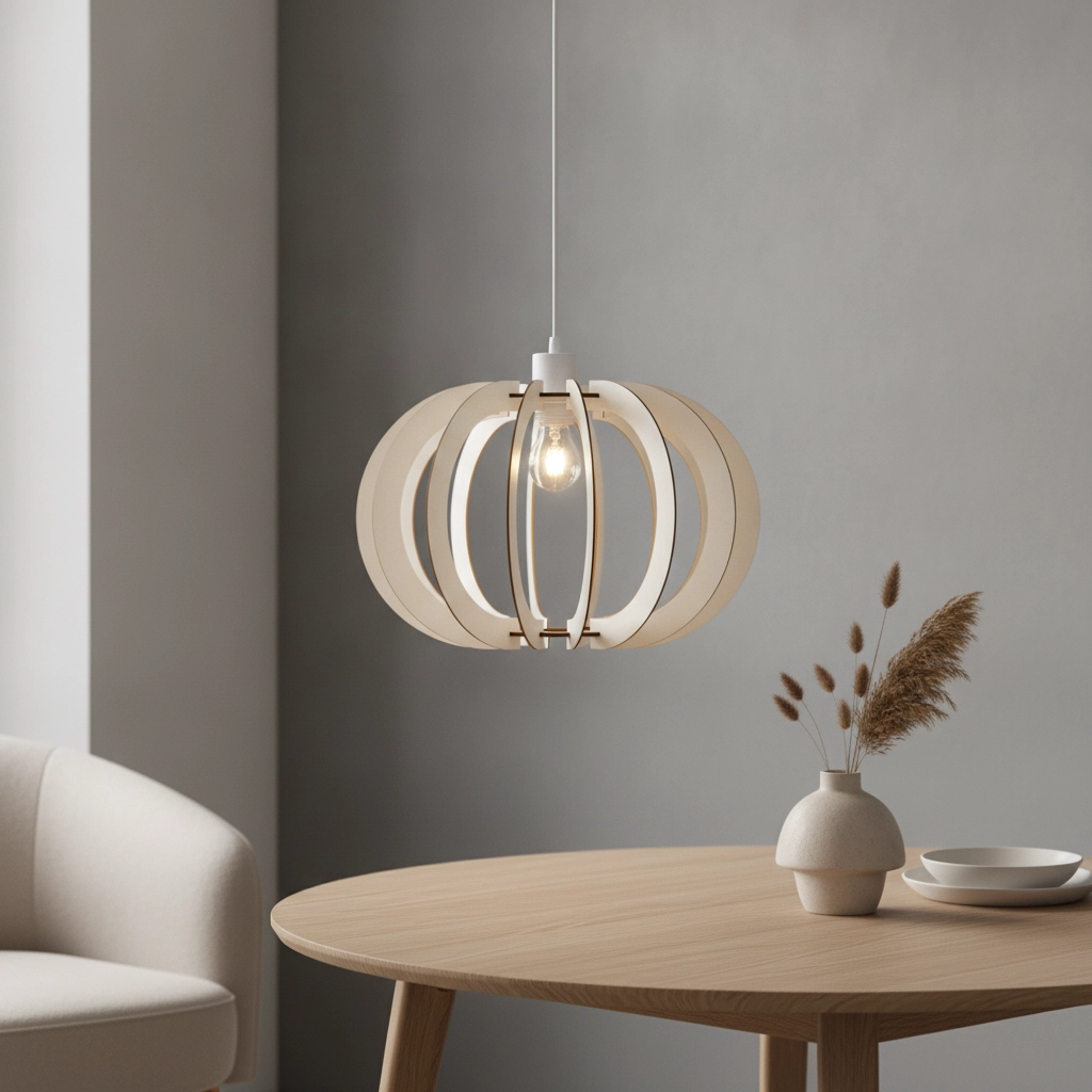 Houten hanglamp Ottoline licht Ø 40cm