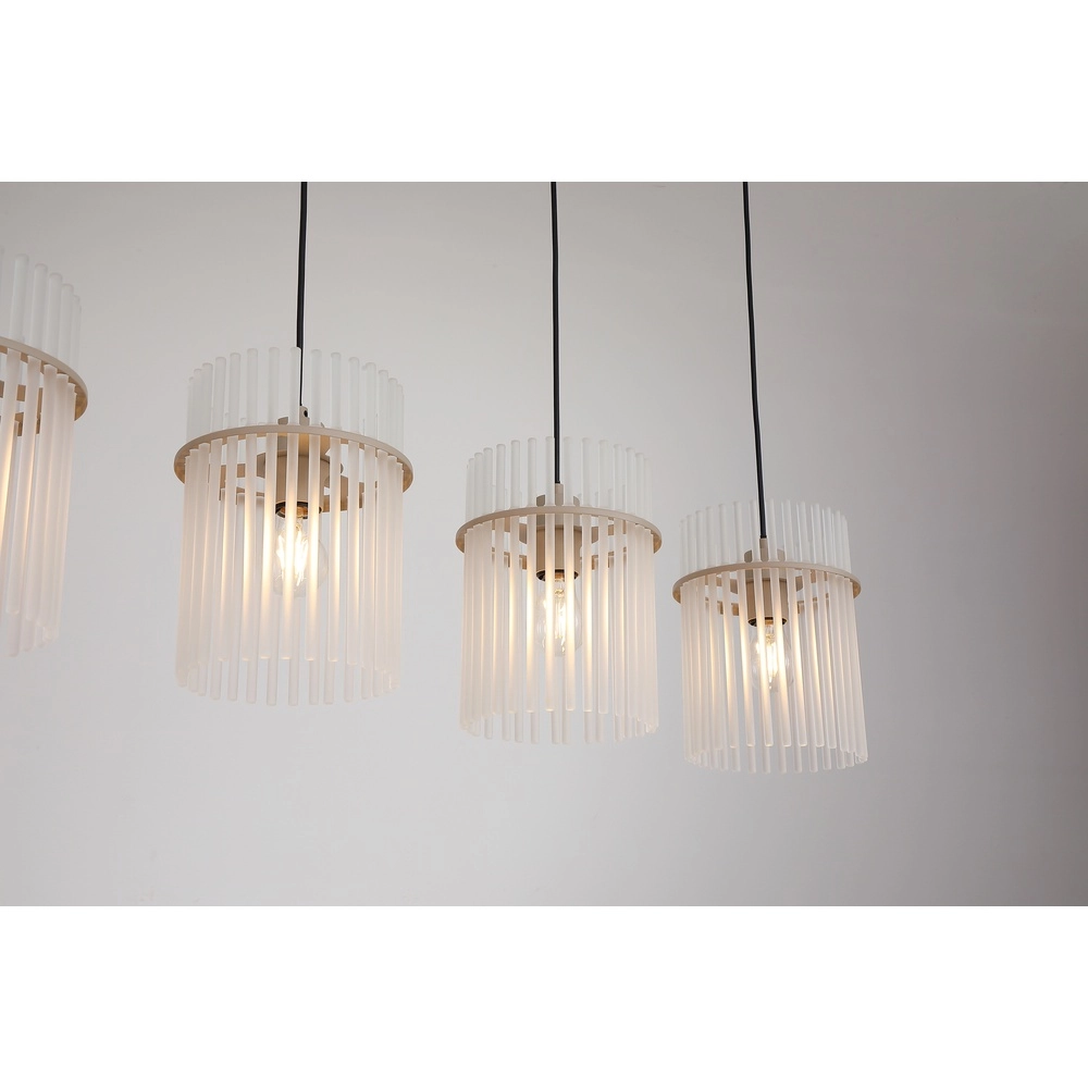 Hanglamp Swizzle 4-lichts zand bruin Searchlight 5,05342E+12