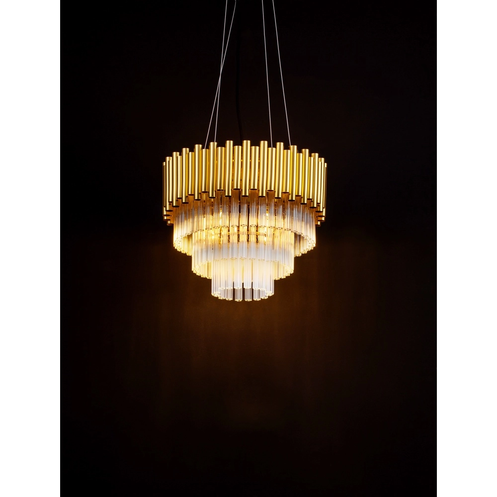 Hanglamp Magnolia goud met kristal Ø 39cm