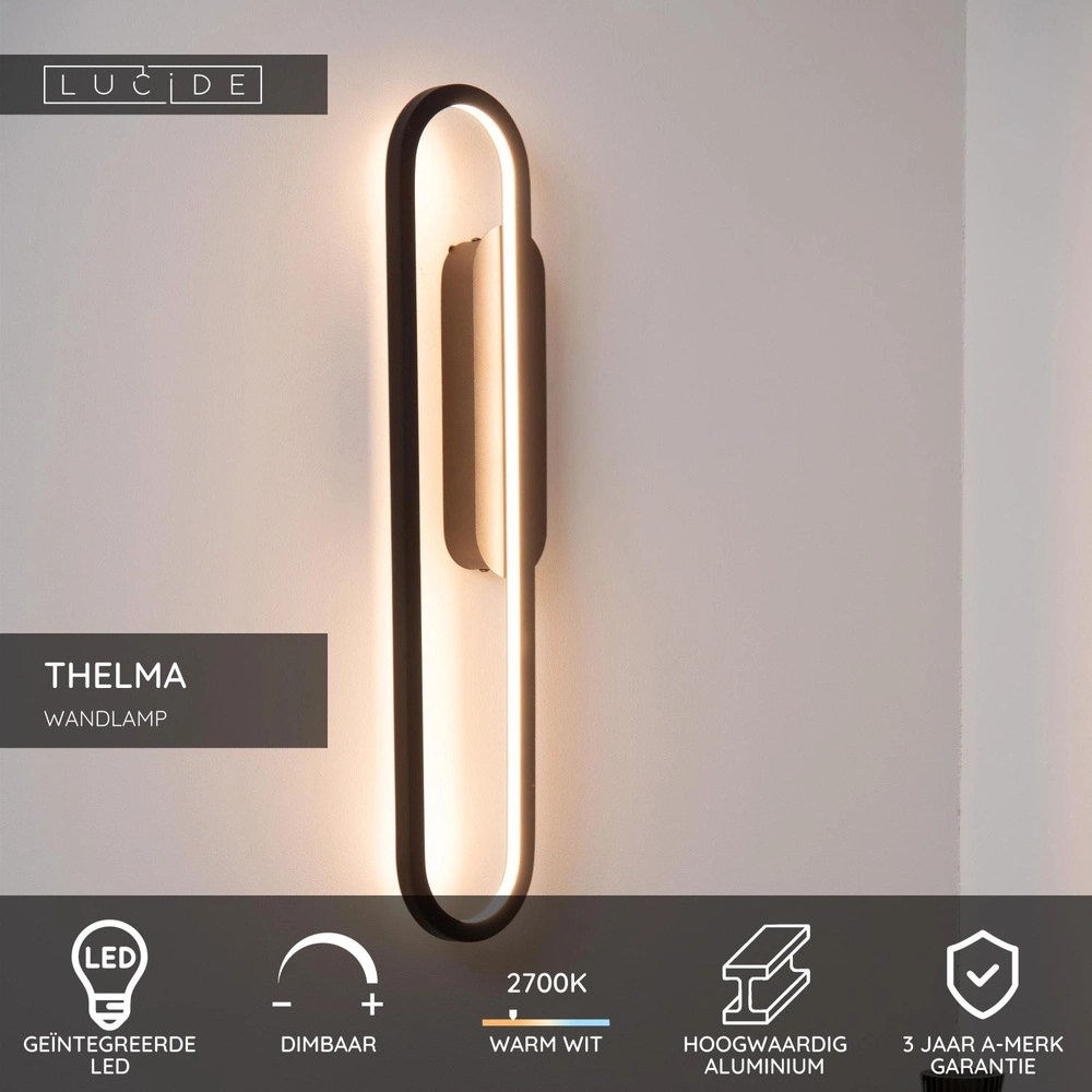 Design wandlamp Thelma ovaal 60cm Lucide 5411212782885