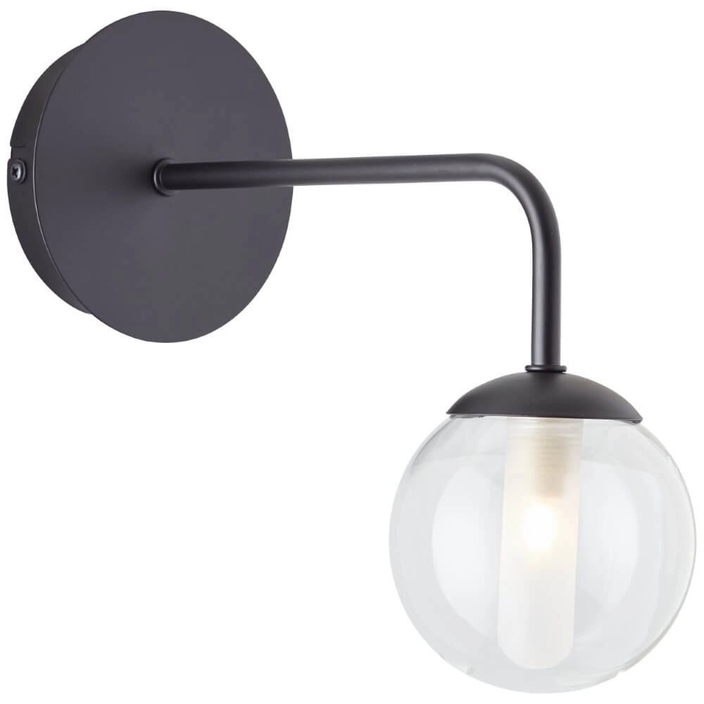 Zwarte wandlamp Gitse rond