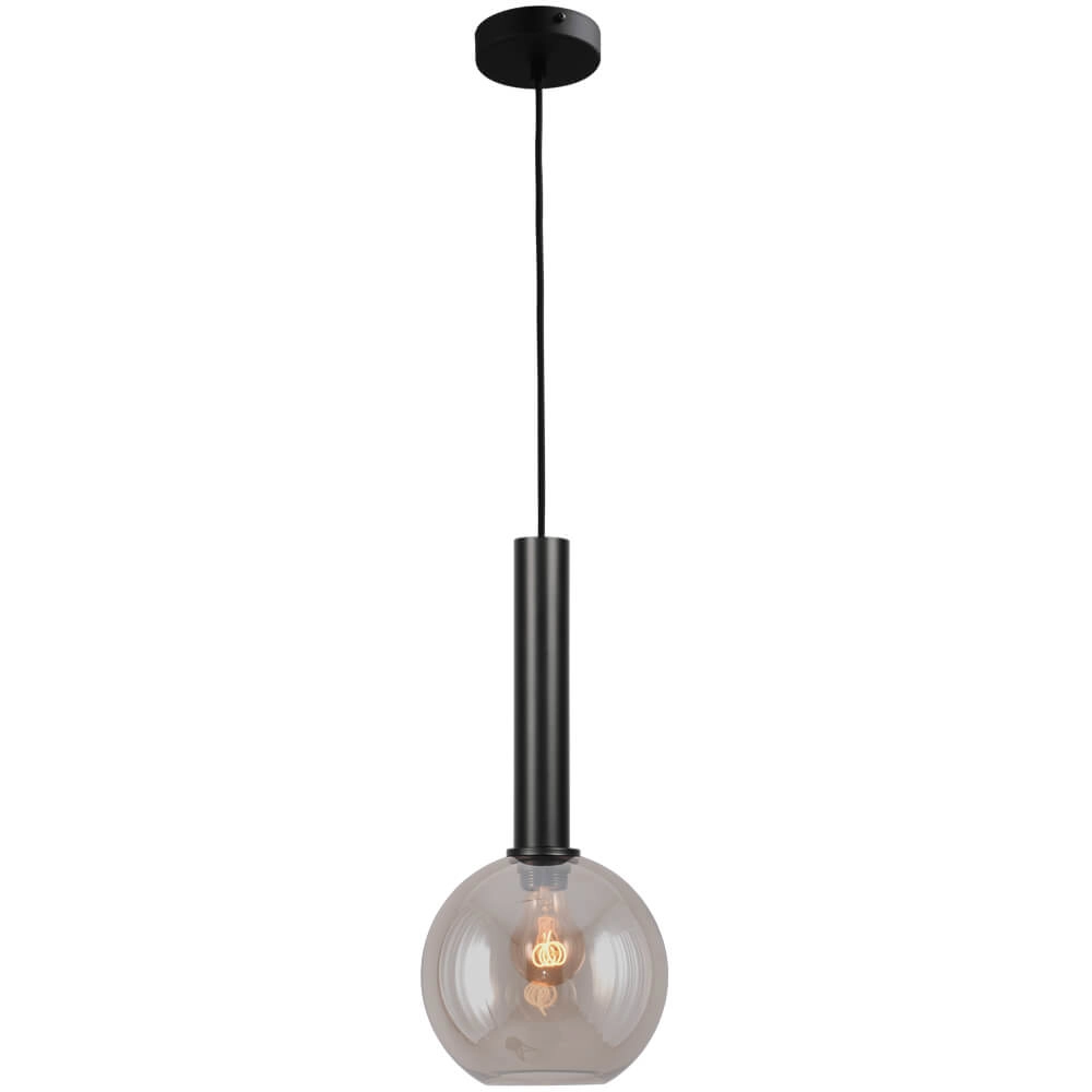 Hanglamp Ø 20cm Bella 2 Zwart met goud glas