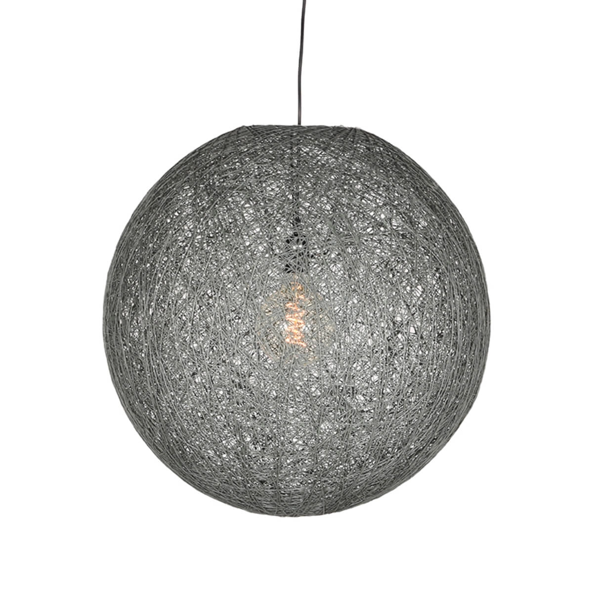Hanglamp Twist Ø 55cm van grijs vlas draad