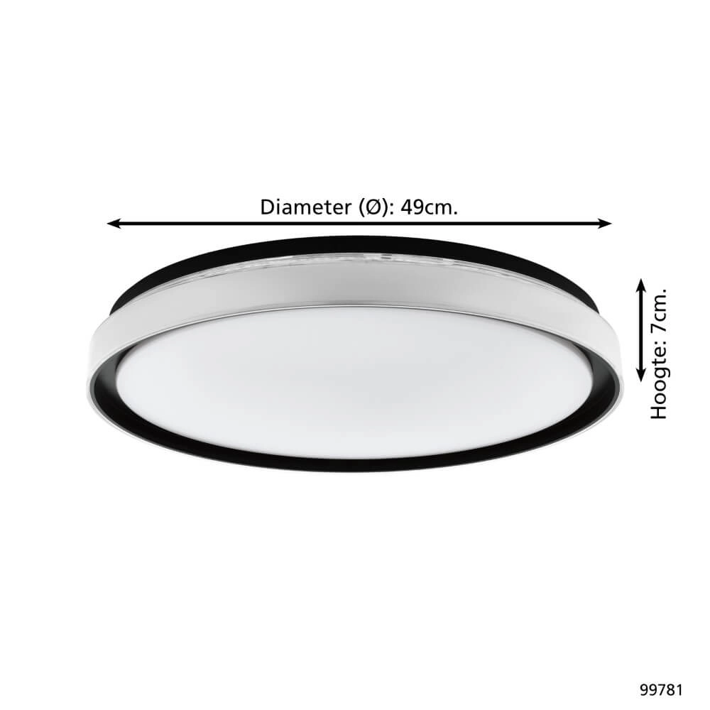 Zwarte plafondlamp Seluci Ø 49cm Eglo 9002759997816