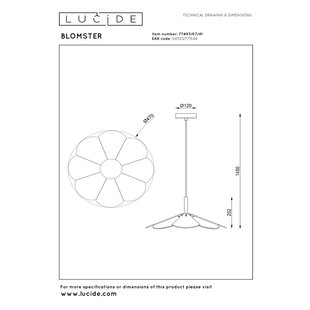Design hanglamp Blomster taupe Lucide 5411212771544